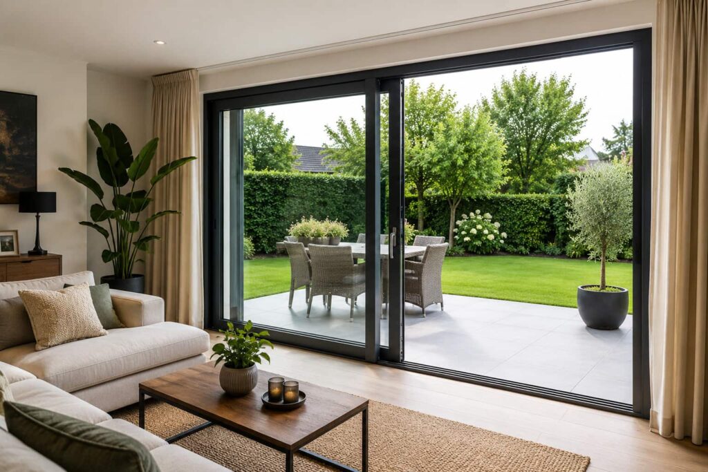 Kunststof schuifpui voor meer licht en verbinding tussen woonkamer en tuin